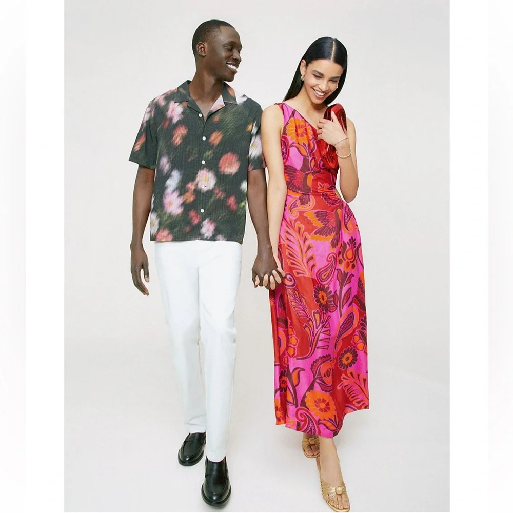 FARM RIO NWT BOLD FLORAL MIDI DRESS ❤️ - Picture 2 of 10